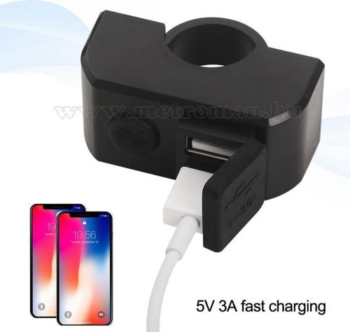 Motorkerékpár USB töltő kormányra M3001A-USB