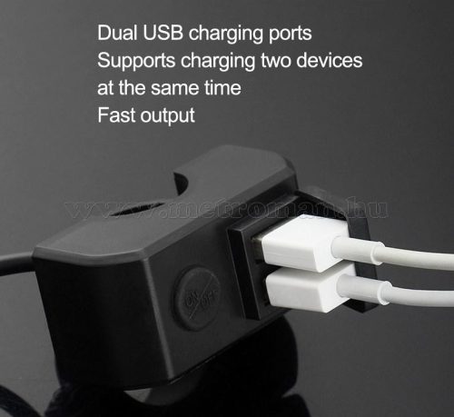 Motorkerékpár USB töltő kormányra M3001A-USB