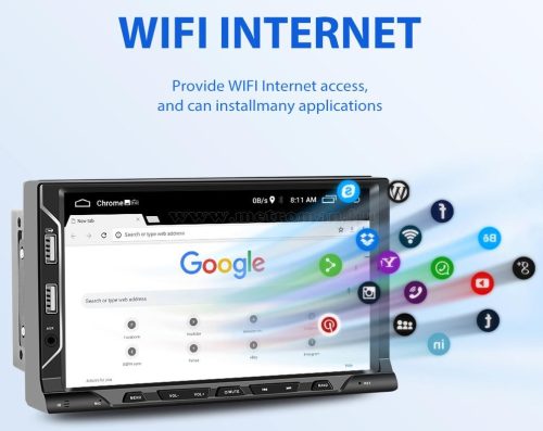 Android multimédiás autórádió fejegység GPS-el 7" LCD monitorral 2DIN M3066BT-GPS