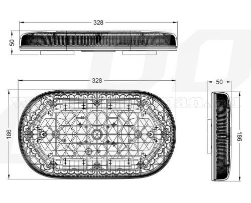 Megkülönböztető jelzés LED-es mágneses sárga villogó fényhíd E-Jeles M3336-E9