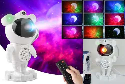 Asztronauta Űrhajós csillagos égbolt Lézer és RGB LED projektor hangulatvilágítás Bluetooth hangszóró M40436RGB