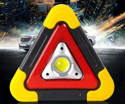 Elakadásjelző háromszög Napelemes LED lámpa és PowerBank 3 az 1-ben M4175