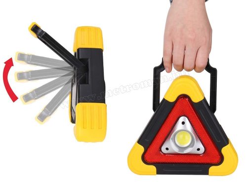 Elakadásjelző háromszög Napelemes LED lámpa és PowerBank 3 az 1-ben M4175