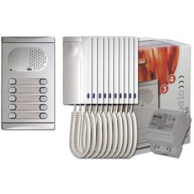 Komplett 10 lakásos kaputelefon szett, Golmar 4210/AL