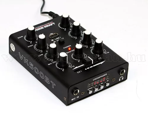 Audió 2 csatornás Karaoke Keverőpult USB MP3 és Bluetooth zenelejátszóval VK500BT