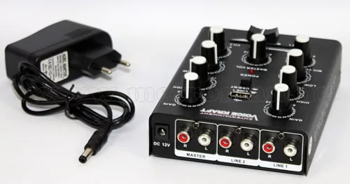 Audió 2 csatornás Karaoke Keverőpult USB MP3 és Bluetooth zenelejátszóval VK500BT