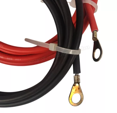 Napelem kábel töltésvezérlő és akkumulátor közé 2X2 méter 4mm² M5010