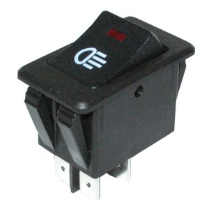 Autós ködlámpa kapcsoló, 2 áramkörös Piros LED-es