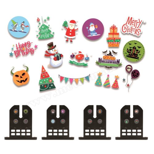 Kültéri színes LED fény projektor, kerti hangulat világítás 4 az 1-ben MDL-916