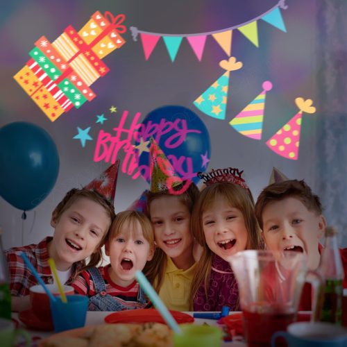 Kültéri színes LED fény projektor, kerti hangulat világítás 4 az 1-ben MDL-916