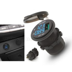   Beépíthető autós USB töltő aljzat és feszültségmérő 54927