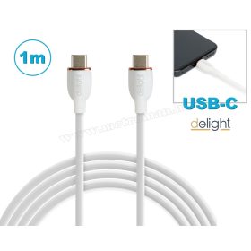   USB-C - USB-C telefontöltő és adatkábel Delight M55554WH-1