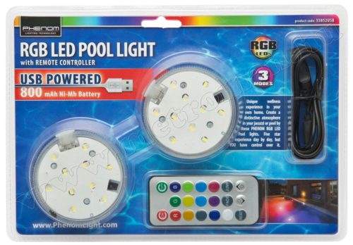 LED medencevilágítás, akkumulátoros 55852USB
