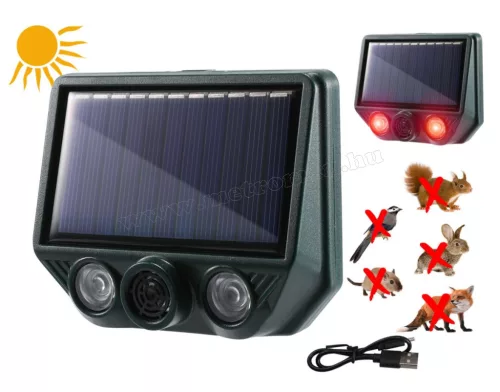 Falra szerelhető napelemes ultrahangos kisállatriasztó M57275