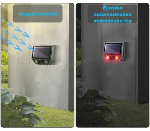 Falra szerelhető napelemes ultrahangos kisállatriasztó M57275