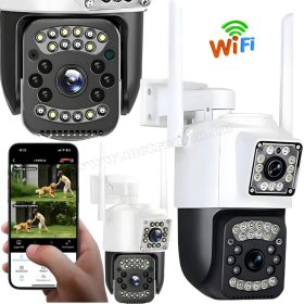   Kültéri Wifi Kamera, 2 kamerás SD kártyás megfigyelőkamera M6362B-DualCam V380PRO