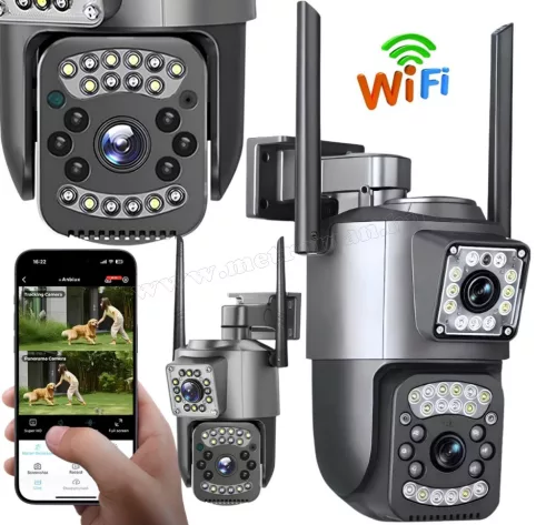Kültéri Wifi Kamera, 2 kamerás SD kártyás megfigyelőkamera M6362CZ-DualCam V380PRO