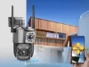 Kültéri Wifi Kamera, 2 kamerás SD kártyás megfigyelőkamera M6362CZ-DualCam V380PRO