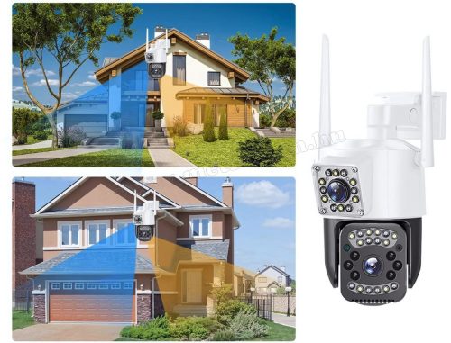 4G kültéri SIM kártyás kamera PTZ forgatható és fix 4G kamerával M6365-4G-PTZ DUAL-CAM V380PRO