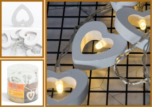 Szív alakú Elemes LED fényfüzér M6520