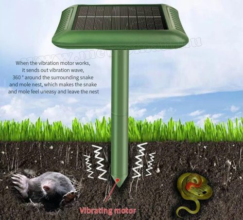 Napelemes vakondriasztó vibrációs és akusztikus riasztással M679V-DUAL-PRO