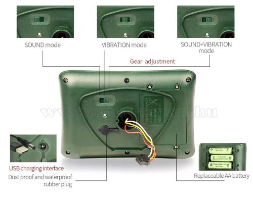 Napelemes vakondriasztó vibrációs és akusztikus riasztással M679V-DUAL-PRO