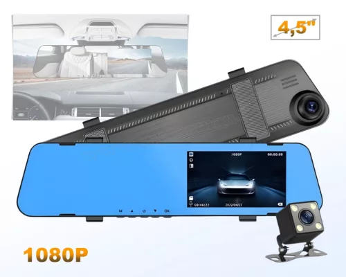 Autós kétkamerás DVR menetrögzítő és tolató kamera, CA-B9DVR