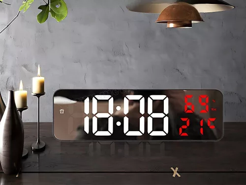 Digitális ébresztőóra hőmérséklet és páratartalom mérővel M7369CZE