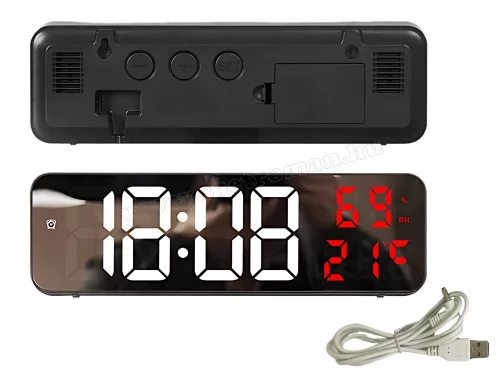 Digitális ébresztőóra hőmérséklet és páratartalom mérővel M7369CZE
