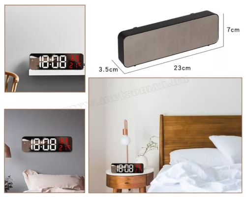 Digitális ébresztőóra hőmérséklet és páratartalom mérővel M7369CZE