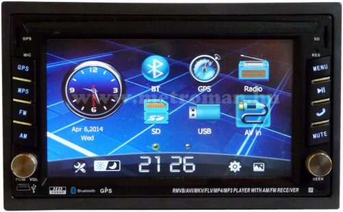 USB/SD MP3 Navigációs multimédia autórádió, 6,2" LCD-vel, JVJ 7802 MP-5