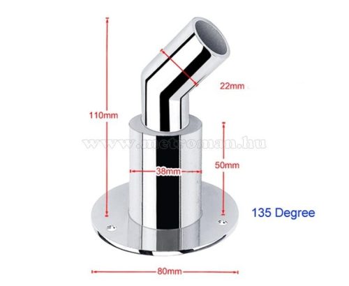 Állófűtés kipufogó kivezető veret, rozsdamentes acélból M805203 22mm
