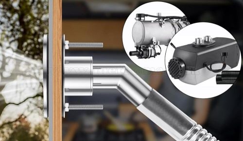 Állófűtés kipufogó kivezető veret, rozsdamentes acélból M805203 22mm