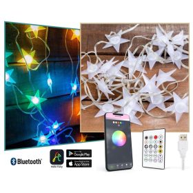   Változtatható színű LED Smart fényfüzér csillag M8385USBBT