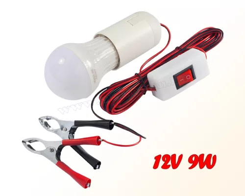 12 Voltos akkumulátorra csíptethető LED lámpa 12V 9W M86252