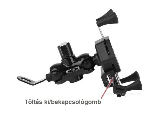 Motoros telefontartó USB töltővel MB106-USB