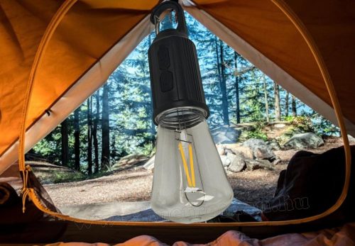 Felakasztható akkumulátoros sátorlámpa, kemping lámpa Retro Filament LED izzóval M8804LED