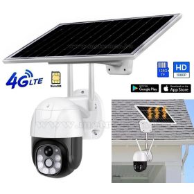   Napelemes 4G IP kamera, mobilnetes SIM kártyás kültéri biztonsági kamera M8815-2MP-4G-PTZ-SOLAR