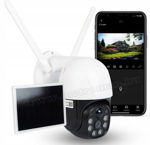 Napelemes 4G IP kamera, mobilnetes SIM kártyás kültéri biztonsági kamera M8815-2MP-4G-PTZ-SOLAR