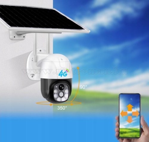 Napelemes 4G IP kamera, mobilnetes SIM kártyás kültéri biztonsági kamera M8815-2MP-4G-PTZ-SOLAR