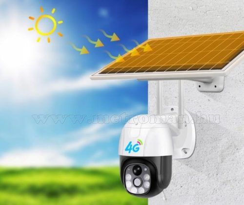 Napelemes 4G IP kamera, mobilnetes SIM kártyás kültéri biztonsági kamera M8815-2MP-4G-PTZ-SOLAR