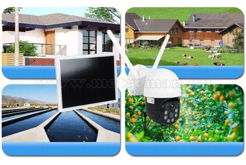 Napelemes 4G IP kamera, mobilnetes SIM kártyás kültéri biztonsági kamera M8815-2MP-4G-PTZ-SOLAR