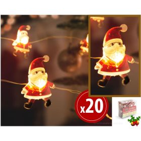 Karácsonyi elemes LED fényfüzér mikulásokkal M8926