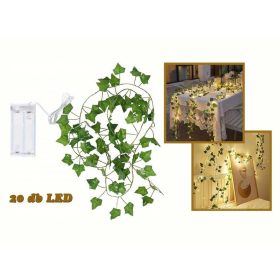   Karácsonyi elemes LED dekoráció Leveles fényfüzér M8934B