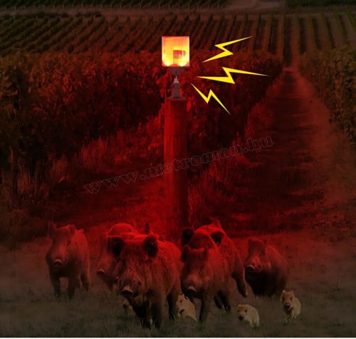 Napelemes vadriasztó Fény és Hangriasztással, Éjszakai üzemmóddal M911L-Solar