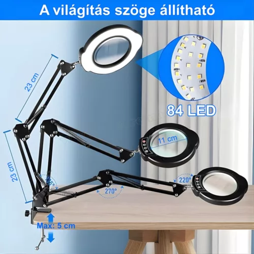 Nagyítós asztali lámpa LED világítással M9220