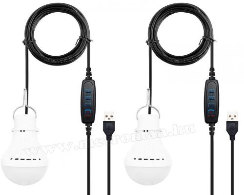 USB-s Kemping LED lámpa LED izzó állítható fényerővel és szín hőmérséklettel 2 db-o készlet M9602C-USB