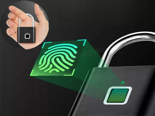 Bluetooth ujjlenyomatos okos lakat Tuya Smart APP vezérléssel M9801A-FP-BT Fekete