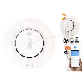   Okos WiFi Füst Hőmérséklet és páratartalom érzékelő MA022 TuyaSmart