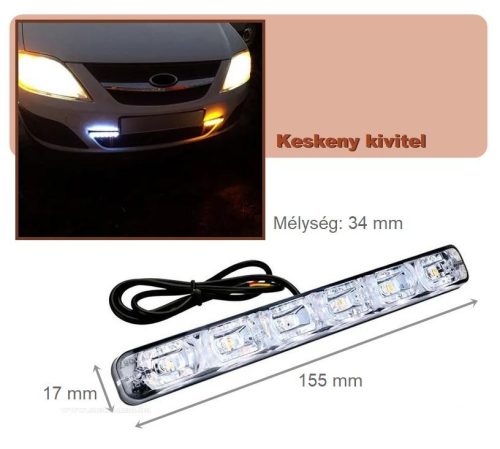 Autós DRL nappali menetfény LED lámpa és futófény index M15467-1
